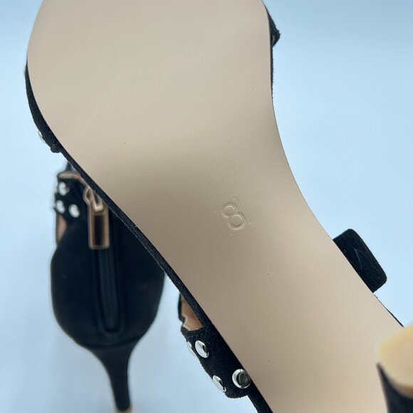 XYD Women Open Toe Sandals Ankle Wrap Back Zipper Mid Kitten Heels Cutout Strapp - Picture 5 of 7